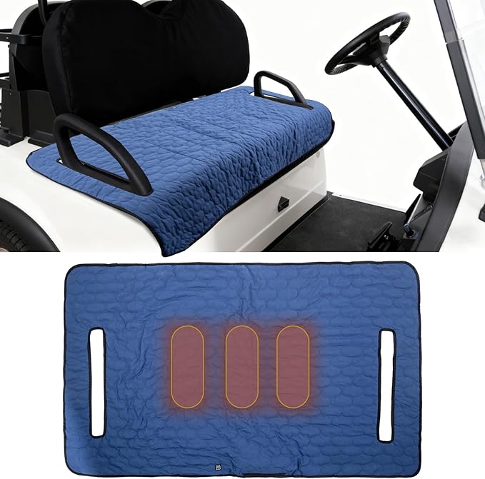 TUYU Heated Golf Cart Seat Cover,Non-Slip Winter Golf Cart Seat Warmer Towel Blanket for 2-Person Seats Club Car, Golf Cart Accessories Gift for Men.52 * 32 inch. Keeps Warm and Clean