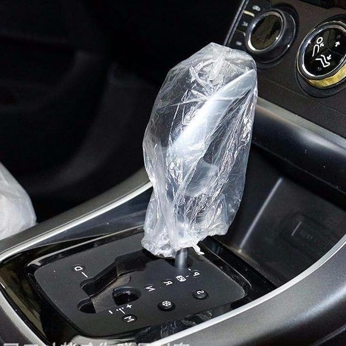 100 PCS Universal Car Disposable Handbrake Cover,100 PCS One-time Use Car Handbrake Protector for Auto Truck Bus,Auto Handbrake Protection,Convenient Handbrake Sleeve,Easy Install Car Handbrake Shield