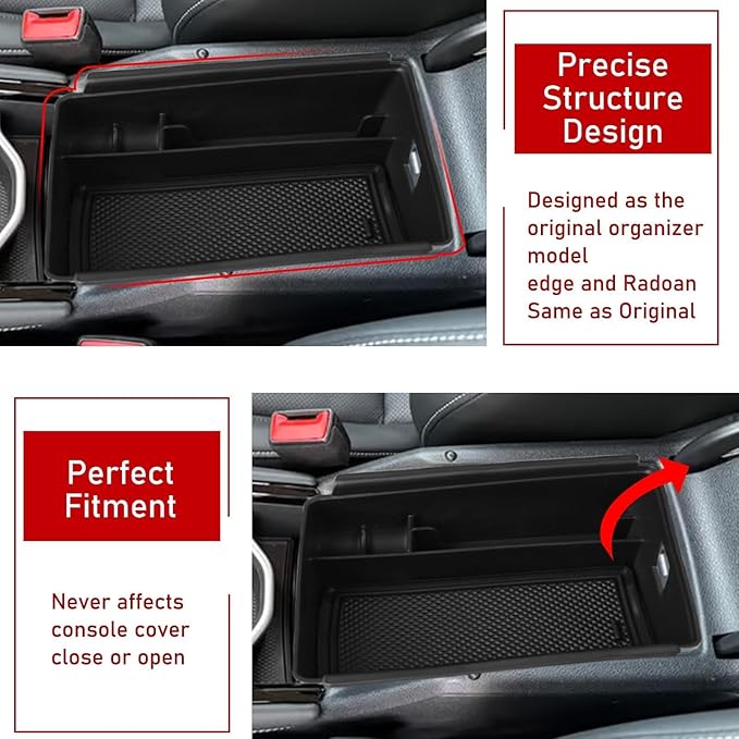 TTCR-II Compatible with 2025-2026 Volkswagen Tiguan Center Console Organizer, for 2025 2026 VW Tiguan Console Organizer Tray Secondary Storage Box