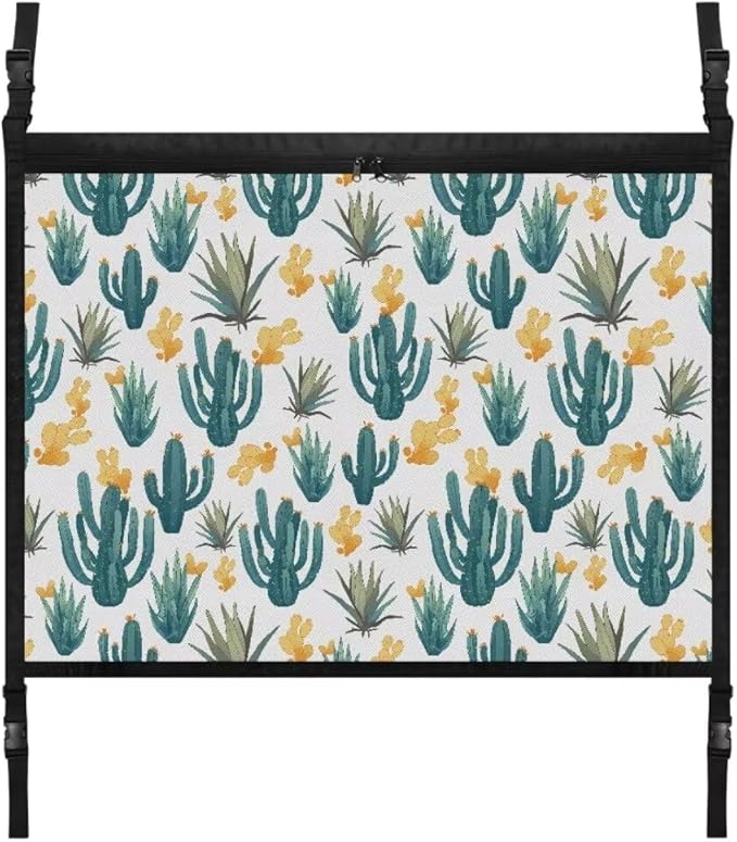 Cactus Pattern Car Roof Storage Bag Multi-Purpose Seat Organizer Car Bag Storage Box Organizer Pouch Pocket Car Travel Accessories Compatible with Most Cars