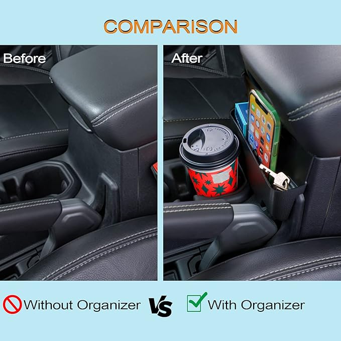Center Console Hanging Box Compatible with JEEP Wrangler JL/JLU 2018-2023 2024 2025 2026 and JEEP Gladiator JT Truck 2020-2024 2025 2026 Organizer Tray Armrest Storage Accessories (Not for JK/JKU)