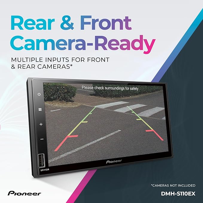 Pioneer DMH-S110EX 7" Double-Din Digital Multimedia Receiver - Built in Bluetooth, Smartphone Integration, Touchscreen, Rear Camera Input