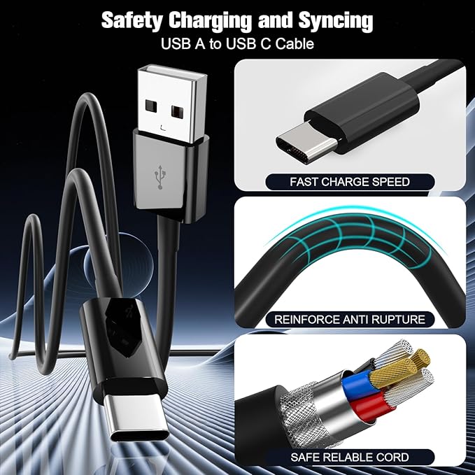 Car Carplay Cable for iPhone 17/16/15,iPhone 16/15 Plus17/16/15 Pro 17/16/15Pro Max charger ,USB A to USB C for Carplay USB C Cord, iPad USB C Cable 10th, iPad Air Car Charger Cable Cord 6FT (Black)