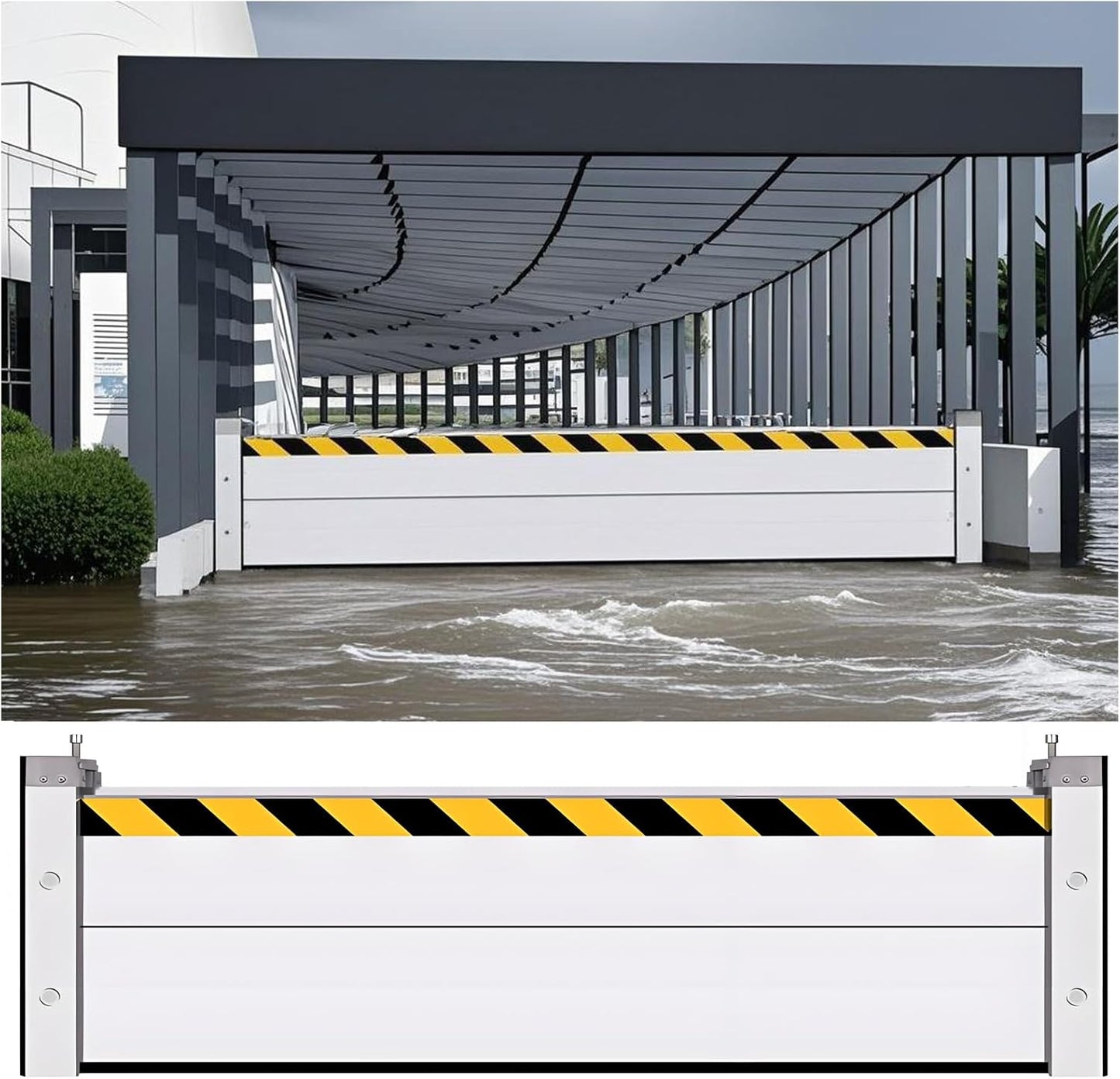 Flood Barriers for Home Exterior - Aluminum Alloy Outdoor Easy Flood Barrier Garage Doors Water Barriers for Flooding,H47.2 Inch/L9.5FT