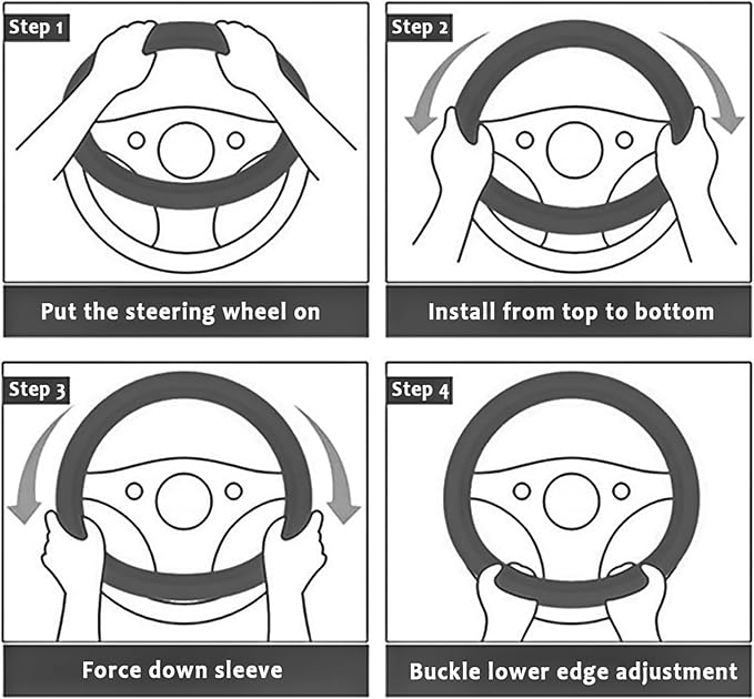 Car Steering Wheel Cover,Anti-Slip Silicone Automotive Steering Wheel Covers with Soft Elasticity,13-15 Inch Universal Steering Wheel Protector Car Interior Accessories for Women & Men (Black)