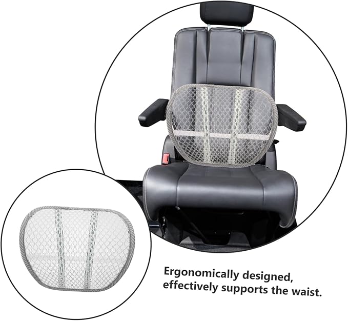 DECHOUS Lumbar Support Pillow for Car Seat and Office Chair Breathable Back Support Pad Ergonomic Waist Cushion for Driving Summer Comfort Random Color