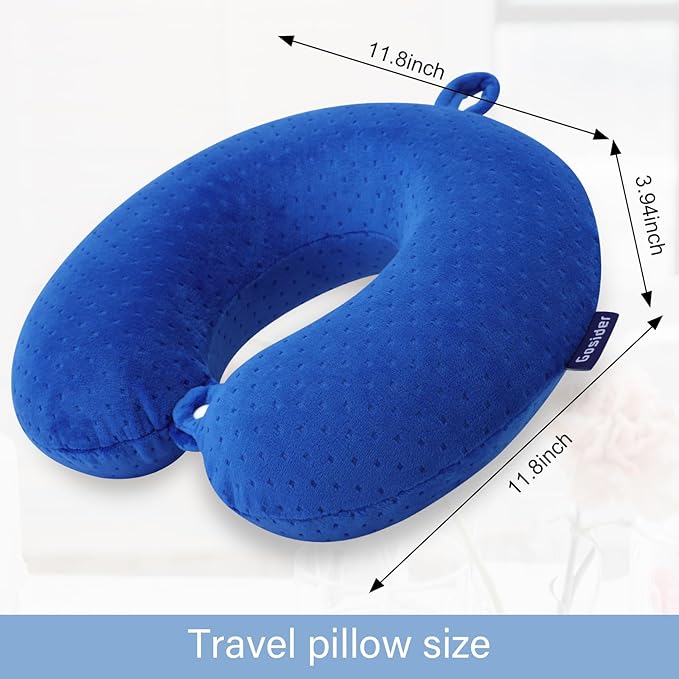 Neck Pillow for Travel Pillow Memory Foam U Shape Comfortable Travel Neck Pillow Head Neck Support Airplane Pillow for Traveling, Car, Home, Office, Travel Neck Flight Pillow