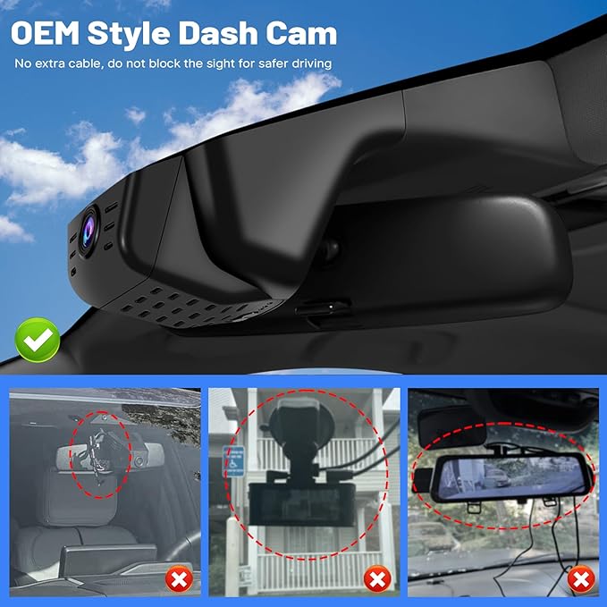 4K Dash Cam fit for Honda CRV 2023 2024 2025 2026 Sport Touring EX EX-L Hybrid, UHD 2016P, OEM Look, in-Dash WiFi & APP, Loop Recording, G-Sensor, 24H Parking Monitor, 128GB Card-Black