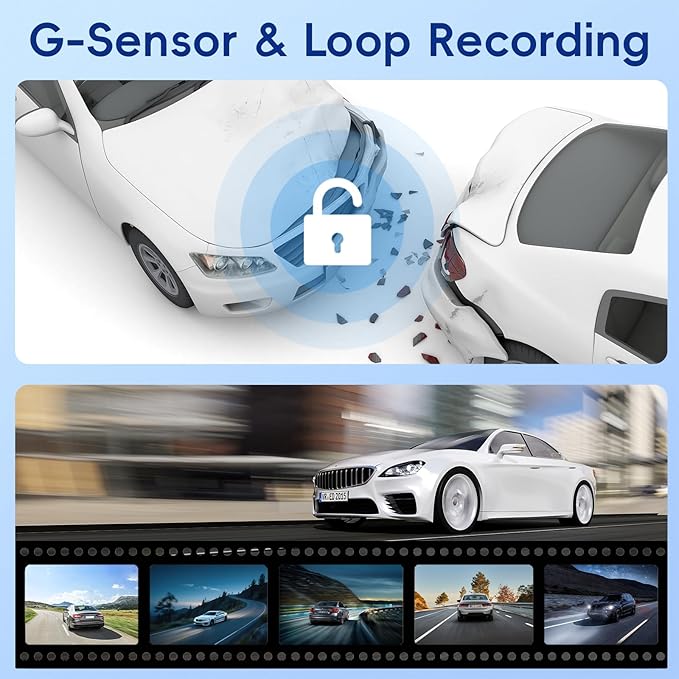 4 Camera System,10" AHD Mirror Rear View Dash Cam, Touch Screen Dash Cam with 128GB Card/Reverse line/WiFi/APP/1080P Night Vision for Car,Pickup,Truck,RV,Bus,SUV,MPV