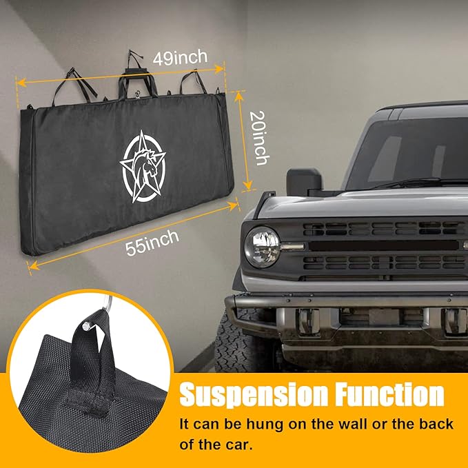 Soft Top Window Organizer Storage Bag Protection Compatible With For Ford Bronco 2021 2022 2023 2024 2025 4 Door Plush Multi-Layer Soft-Top Window Protector Bag（Black）