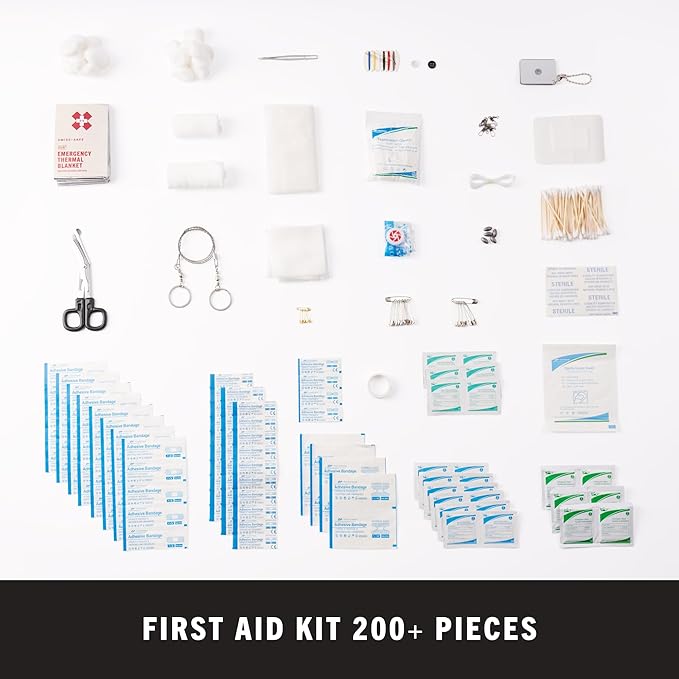 Swiss Safe 2-in-1 First Aid Kit for Car, Travel & Home, Businesses - Bonus Mini Kit for Medical Emergency Aid, Survival, Camping - 233 Piece, Car FAK