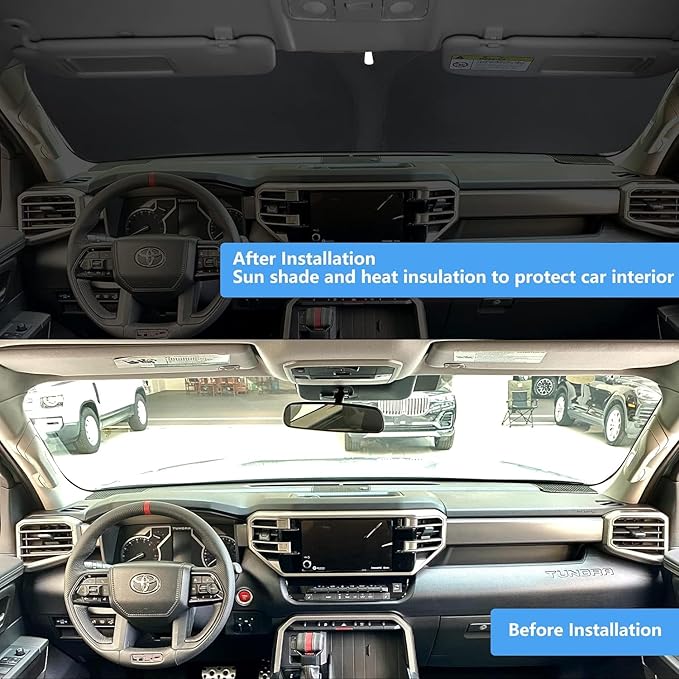 Car Windshield Sun Shade Custom Fit 2010-2026 Dodge RAM 1500 2500 3500 Truck Accessories Sunshade Foldable Sun Visor Protector Front Window Cover Fits 2Dr RegularCab, 4Dr QuadCab, CrewCab, MegaCab