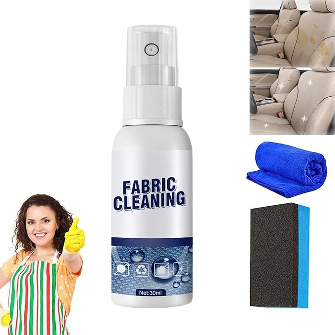 5 Seconds Car Stain Remover, Car Stain Remover, Interior Fabric Leather Cleaning, Car Seat Upholstery Strong Stain Remover, Foam Cleaner Spray for Car (30ml)