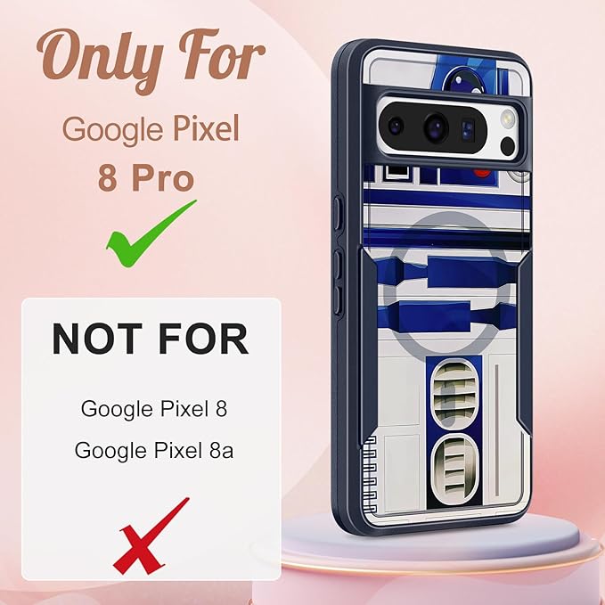 for Google Pixel 8 Pro Case - Compatible with MagSafe Women Girls Boys Cute Magnetic Protective Cover Cool Blue Unique Heavy Duty Shockproof Design for Google Pixel 8 Pro Phone Cases