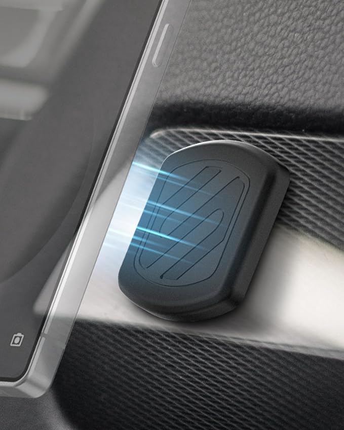 Scosche MagicMount Flush Extra Strength Magnetic Car Mount for Dashboard and Flat Surfaces, Low Profile Car Cell Phone Holder with Thick Metal Plate, Compatible with iPhone and Android, Not MagSafe