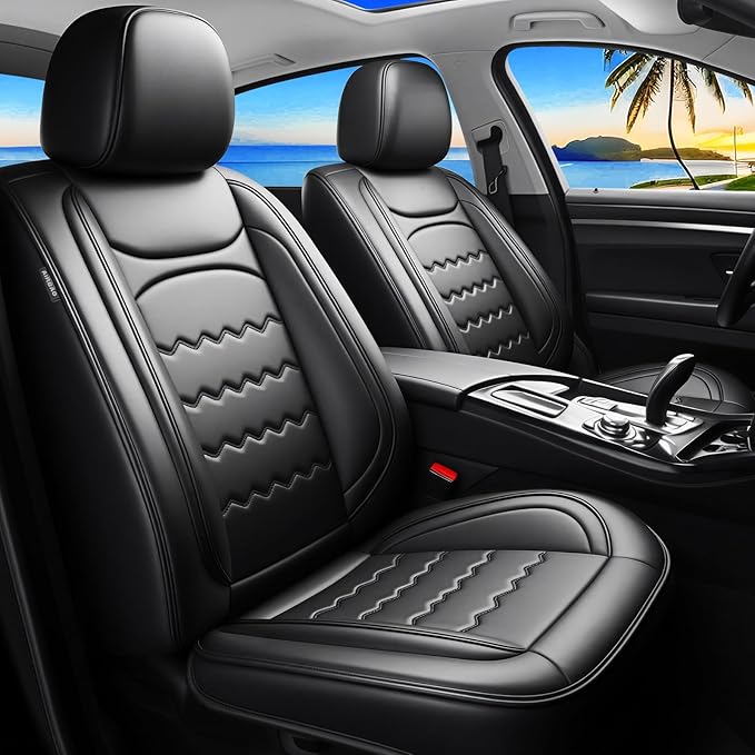 CX-70 Car Seat Covers Custom Fit for Mazda CX-70 2025-2026, Full Coverage Premium Leather Waterproof Breathable Seat Covers, Automotive Seat Protectors, Airbag Compatible(Full Set Seats, Black)
