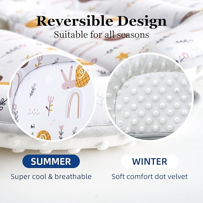 Innokids Head and Body Support Pillow Infant Car Seat Insert for Newborn to Toddler Stroller Cushion (Snail)