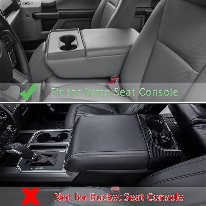 JDMCAR Thicker Center Console Cushion Compatible with 2015-2026 Ford F150 / 2017-2026 F250 F350 F450 with 40/20/40 Jump Seat, Customized PU Leather Cover Center Console Lid Protector (Jump Seat Only)