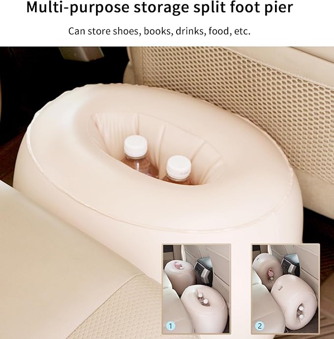 Car Air Mattress for Ford Maverick 2022 2023 2024, Inflatable Car Bed for Back Seat Sleeping, Soft Car Inflatable Bed Back Seat Mattress Airbed,A Beige