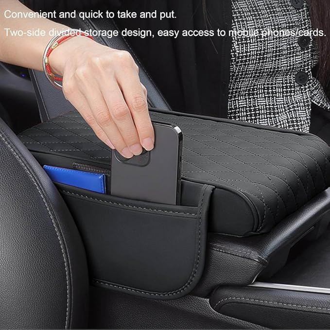 for Alfa Romeo Stelvio (949) 2017 2018 2019 2020 2021 2022 Car Center Console Cover, Leather Memory Foam Protection Pad, Hand Rest Pillow with Height Increase, Interior Accessory,Brown, normal