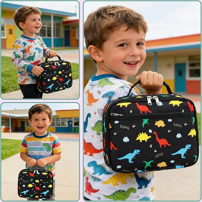 CAMTOP Lunch Box Kids Boys Insulated Lunch Cooler Bag Reusable Lunch Tote Kit for School Travel