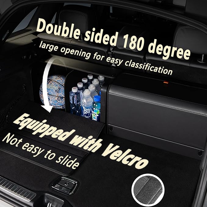 GMQ Trunk Organizers for Car,Car Organizers and Storage for SUV,Magnetic Lid with Collapsible Storage, Large Capacity for SUV, Truck, MPV (M-15.8×13×12.5 IN)