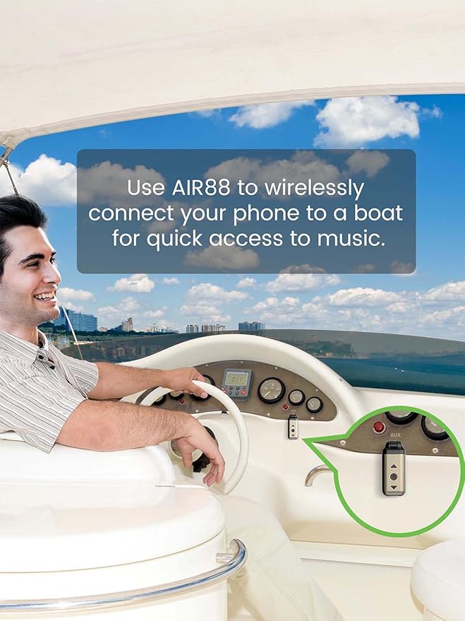 HVMLAK Air88 Bluetooth 5.4 Aux Adapter, 180° Swivel 3.5mm Jack Receiver for Car Home Stereo, Handsfree Calls, 12 Hours Battery, HiFi Sound, Solid Metal Case