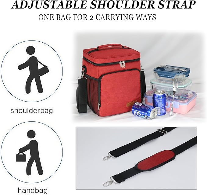 TuErcao Insulated Cooler Bag 6/24 Can Collapsible Leakproof Soft Sided Cooler for Car, Portable Foldable Small Ice Chest for Beach Camping Picnic Travel, 5/15qt Lunch Box for Men Work