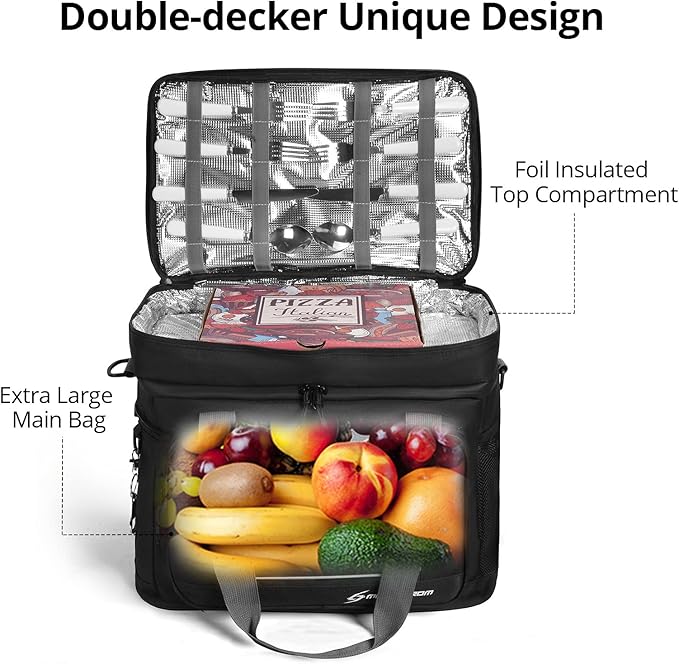 Maelstrom Portable Collapsible Soft Cooler Bag – 24/30/60 Cans Double-Deck Leakproof Ice Chest for Beach, Camping & Grocery