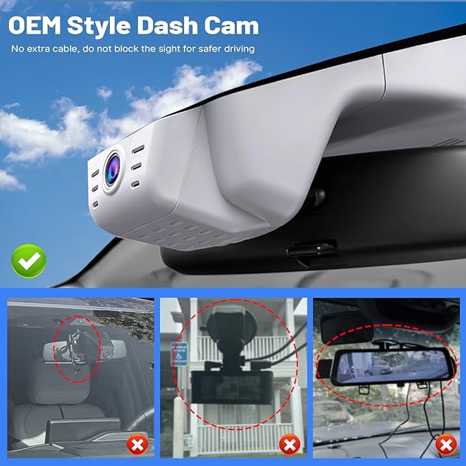 Front 4K +Rear 1080P Dash Cam for Honda CRV 2023 2024 2025 2026 Sport Touring EX EX-L Hybrid (Gen6), Dual Dashcam for CR-V, OEM Look, WiFi & APP, G-Sensor, Parking Monitor, 128GB Card-Grey