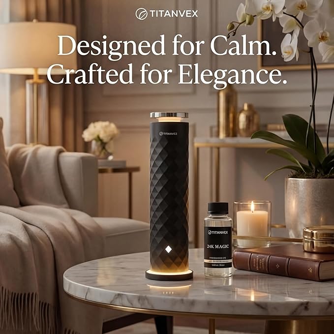 Essential Oil Diffuser Bundle - Cordless Waterless Diffuser for Home, Office, Car, Bathroom – USB Rechargeable Remote Control Portable Nebulizer Aromatherapy Diffusers – 1,100Sq. Ft. Coverage