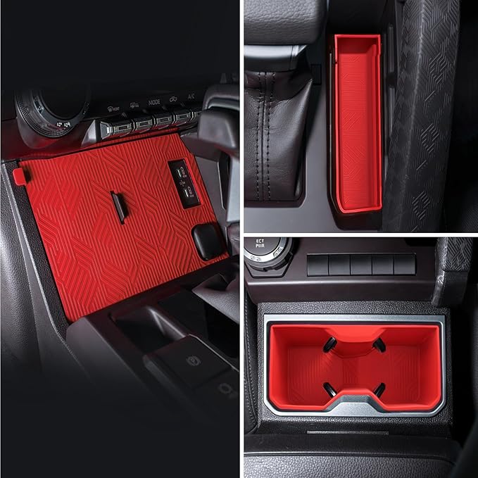 Interior Silicone Liner Insert Custom Fit for Tacoma 2024-2026, Silicone Organizer Tray for Tacoma Gen 4th Double Cab only - Fully Covered - for Tacoma Accessories