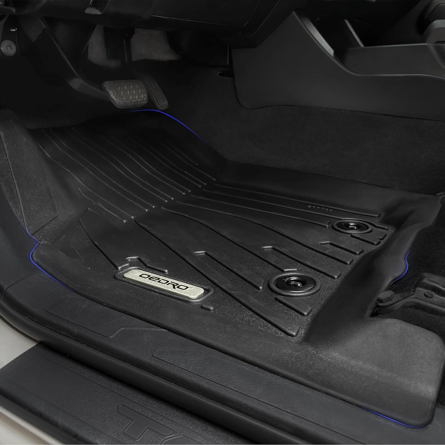 OEDRO Upgraded Floor Mats Fit for Toyota Tacoma 2016-2023 (Only for Double Cab & Automatic), All Weather TPE Tacoma Floor Liner Front and Rear 2 Row Mats,Black