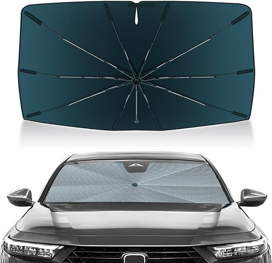 Autorder Windshield Sun Shade Umbrella for 2023-2026 Honda Accord Accessories,Upgraded Ice Crystal Material,Easy Setup Umbrella Sunshade for Car Windshield,100% Sun Blocking