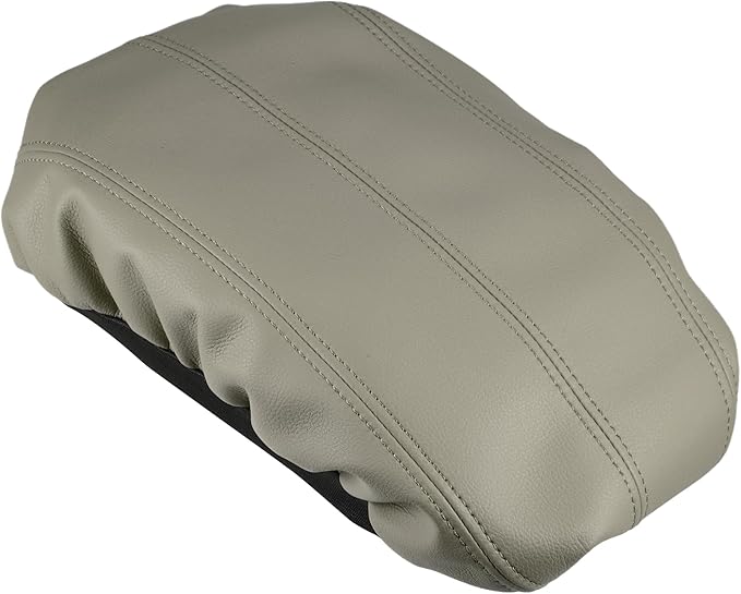 X AUTOHAUX Car Center Console Armrest Cover for Cadillac XTS 2013-2019 Faux Leather Interior Arm Rest Cover Elbow Cushion Pad Beige