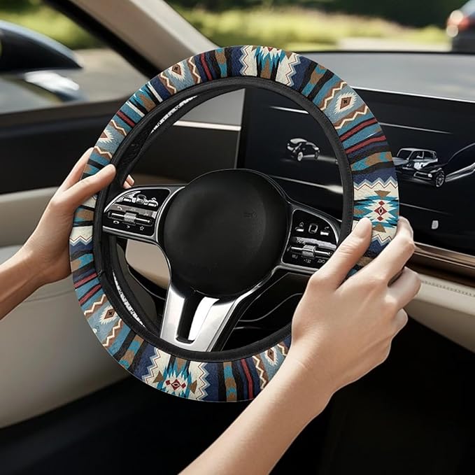 SEANATIVE Baja Stripes Car Steering Wheel Cover Universal Car Accessory for Diverse Cars Neoprene Dust Cover for Steering Wheel