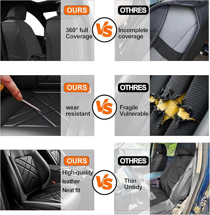 CX-7 Car Seat Covers Fit for Mazda CX-7 2007-2012, Full Coverage Premium Leather Waterproof Breathable Seat Covers, Automotive Seat Protectors, Airbag Compatible(2 Front Seats, Black Gray)