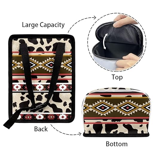 Aztec Leopard Car Trash Can Auto Garbage Bag with Lid Leak-Proof Car Storage Bag Garbage Bag Hanging for Headrest Portable Vehicle Backseat Organizer