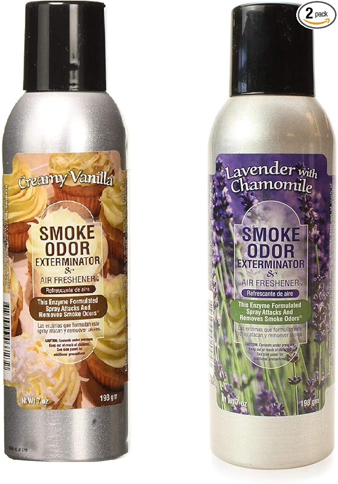 Tobacco Outlet Products - Creamy Vanilla and Lavender With Chamomile Smoke Odor Exterminator 7oz Sprays 2 Pack (1 Each)