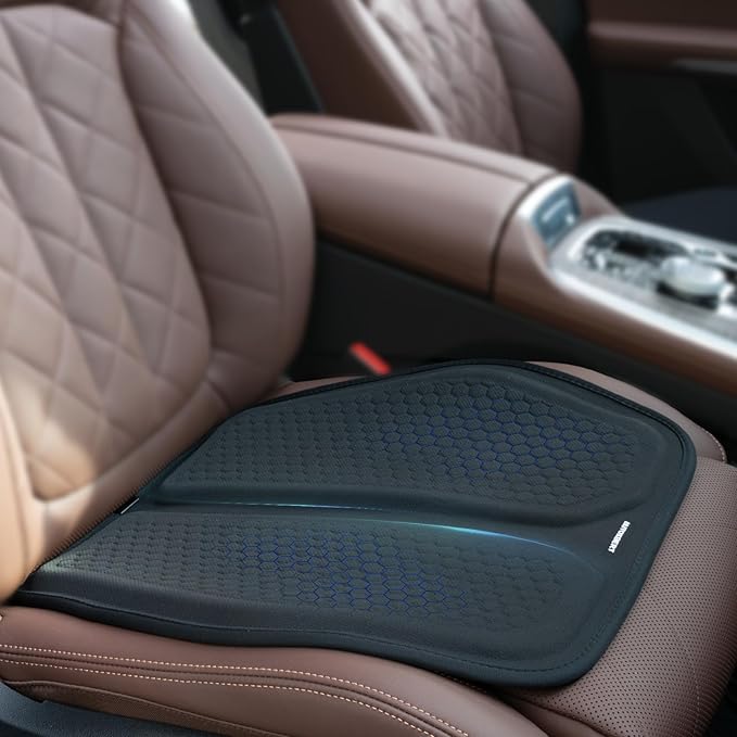 XUKEY Gel Seat Cushion with Non-Slip Cover,Gel Seat Cushion for Long Sitting Pressure Relief,Seat Cover Big Absorbs Pressure Points,Anti-Slip Coccyx Cover for Tailbone Lower Back Pain