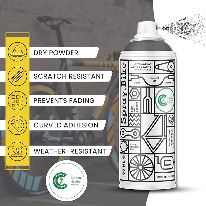 Spray.Bike Spray Paint | Designed Mainly for Bicycles | Multi-Use Acrylic Spray Paint for Metal, Plastic | High Coverage Bike Paint, 400ml, Gray's Inn