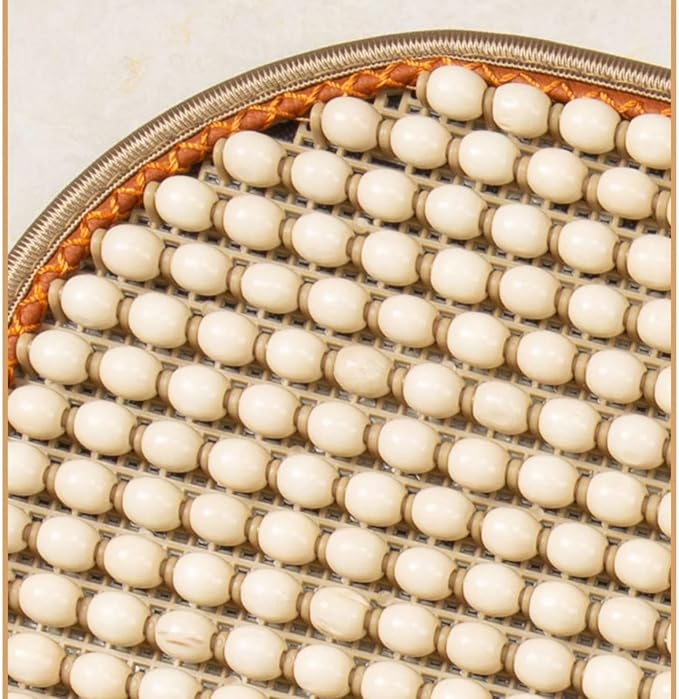 Car Seat Chair Back Cushion for Tesla Model 3 EV Sedan 2025, Wooden Beads Ventilate Mesh Lumbar Brace Strong Durable Relieve Fatigue Summer Interior Accessories,B-Waist Cushion