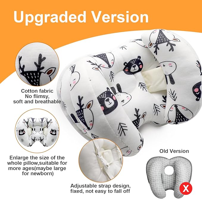 KAKIBLIN Baby Support Pillow, Head and Neck Support,Banana Neck Pillow for Baby, Travel Pillow for Neck Support, Adjustable Stroller Head Pillow for Kids Toddler