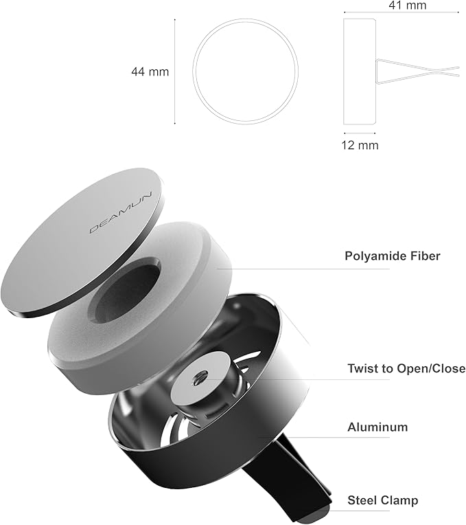 Car Air Freshener DEAMUN Aroma 360 Metal Premium Diffuser Vent Clips,Design Perfume Fragrance Long Lasting Fresh Scent,Decoration Accessories Gifts For Women Men with 4 Refills