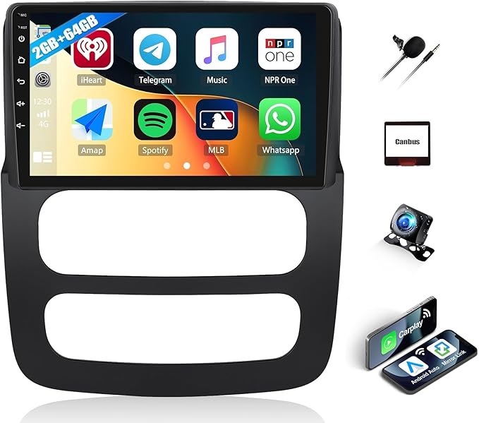 2G+64G Car Radio Stereo for Dodge RAM 1500 2500 3500 Radio 2002 2003 2004 2005 with Wireless CarPlay Android Auto 9" Touch Screen Head Unit with HD Backup Camera Android 13 Radio GPS WiFi Mirror Link