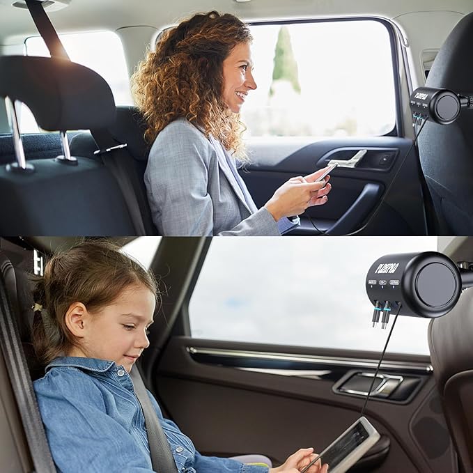 Uber Accessories for Car 3 in 1 Backseat Car Charging Station Box, with QC 3.0 Adapter 36W Retractable Multi Devices Car Charger Fast Charge for All Phones | iPhone15/14 | Samsung|Uber Taxi Lyft Turo