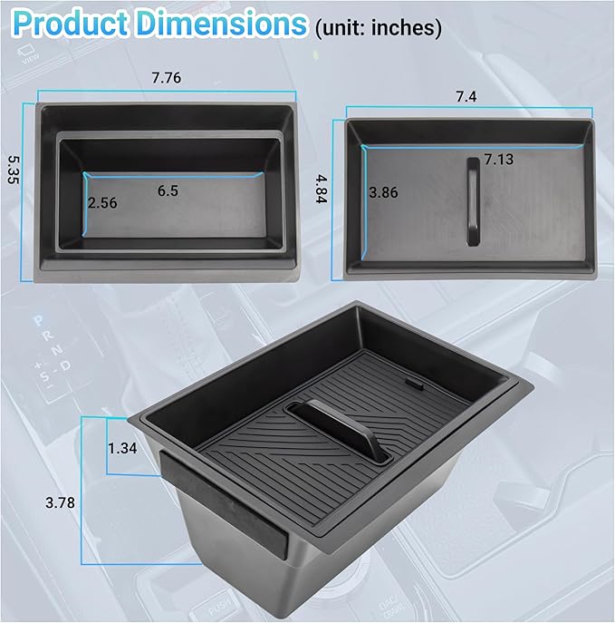 Center Console Organizer Compatible with 2022-2026 Toyota Tundra (SR/SR5/Limited/TRD Pro), 2026 Toyota Sequoia (SR5/Limited/TRD Pro) Accessories, Compartment Storage Box Tray