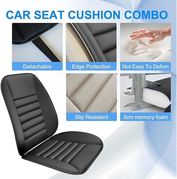 ‌Car Seat Cushion Back Support Pillow for Toyota Fj Cruiser 2007-2014, Ergonomic Pain Relief Cushion, Memory Foam Lumbar Support for Driving, Adjustable & Washable Auto Pad, Orange