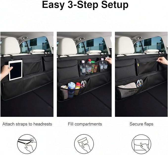 Car Trunk Organizer Backseat Hanging Storage Bag for Subaru Crosstrek Forester Outback Ascent Premium Sport Limited Base Touring XT SUV Accessories 2000-2024 2025