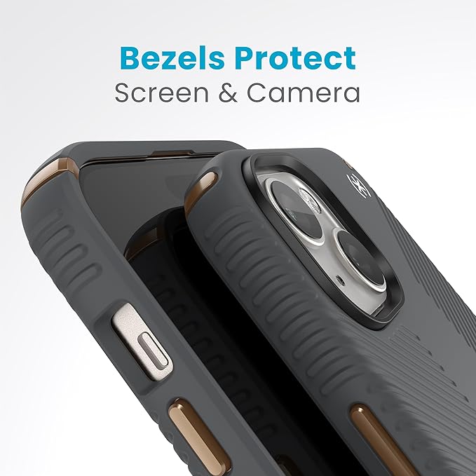 Speck Presidio2 Grip - iPhone 15 Plus Case, 6.7 inch - Grey/Bronze